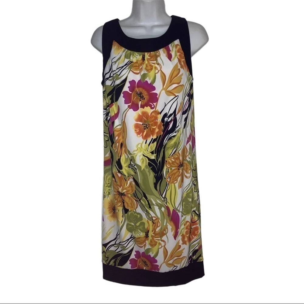Slye Floral Shift Sleeveless Dress 16 Green